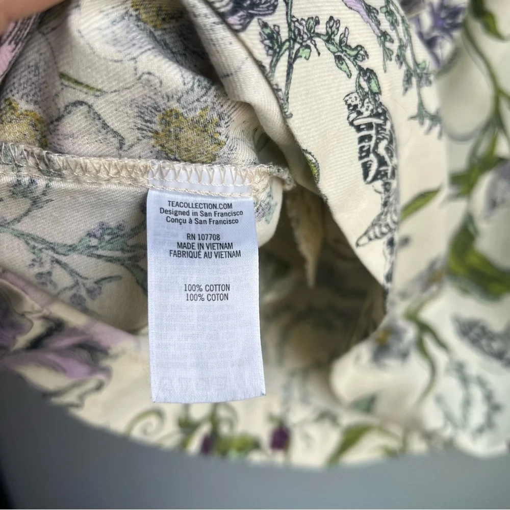 Tea Collection Green & Purple Floral Kid’s Dress - Size 6 - Picture 5 of 12